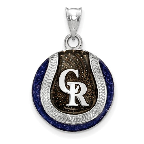 SS Colorado Rockies CR Baseball Enameled Pendant