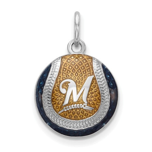 SS Milwaukee Brewers Enameled Baseball Charm