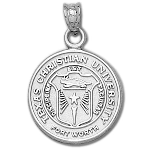 Texas Christian University Seal Silver Pendant