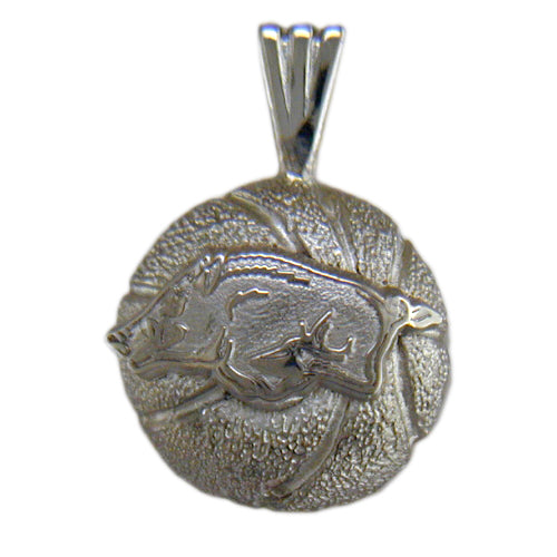 University of Arkansas RAZORBACK BASKETBALL Sterling Silver Pendant