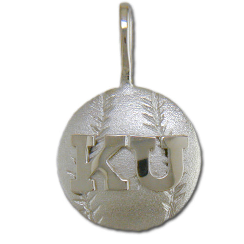 University of Kansas KU Basketball Silver Pendant