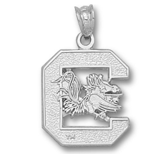 University of South Carolina C GAMECOCK Silver Pendant