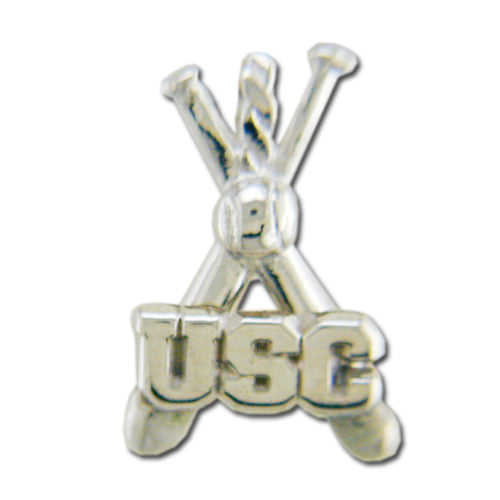 University of South Carolina USC Baseball Bats Silver Pendant