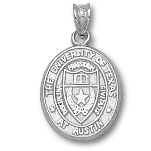 University of Texas Oval Seal Silver Pendant