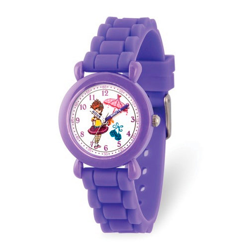 Disney Kids Fancy Nancy Purple Silicone Band Time Teacher Watch