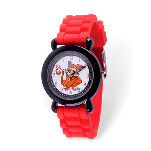 Disney Kids Aladdin Abu Time Teacher Red Silicone Band Watch