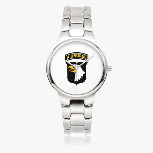 101st Airborne Division-Silver Stainless Steel Silver Quartz Watch