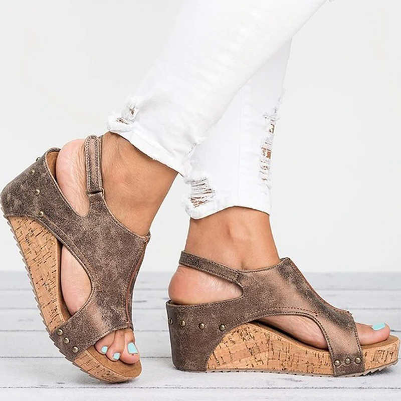 strappy wedge sandals comfy