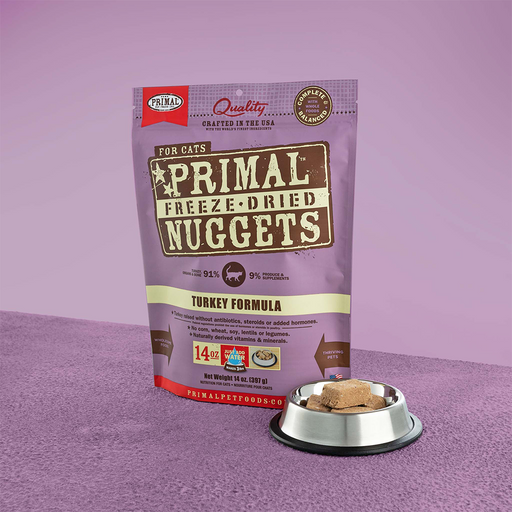 Primal Nuggets Turkey Freeze-Dried Raw Cat Formula, 14oz