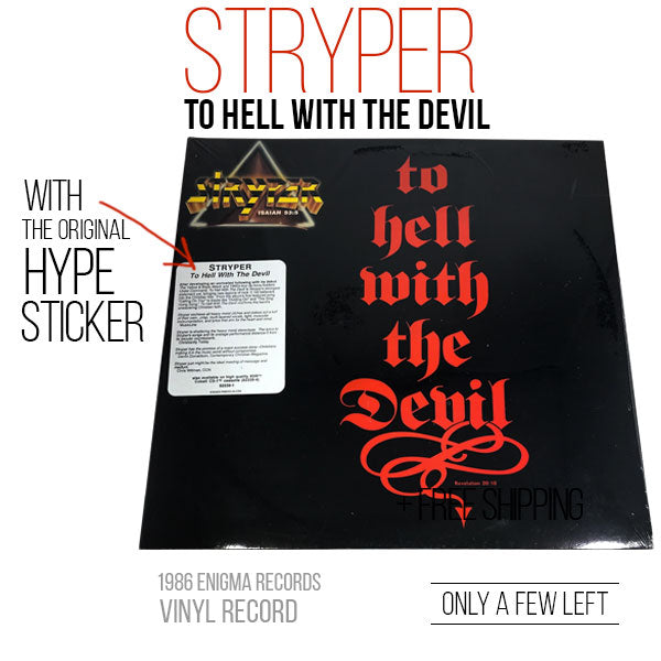 Stryper To Hell With The Devil Vinyl W Hype Sticker
