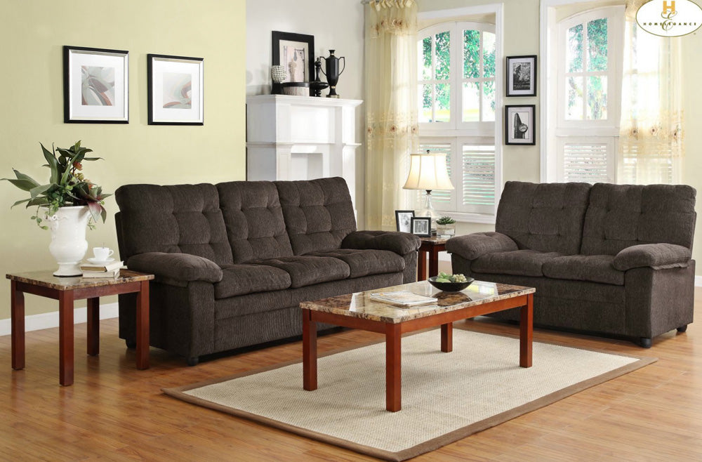 Homelegance Charley Sofa in Chocolate Chenille – Beyond Stores