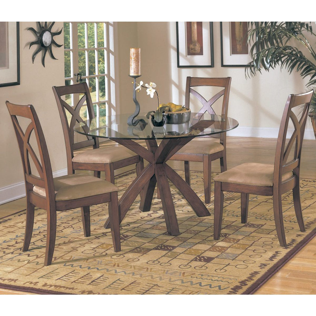 homelegance round glass dining table