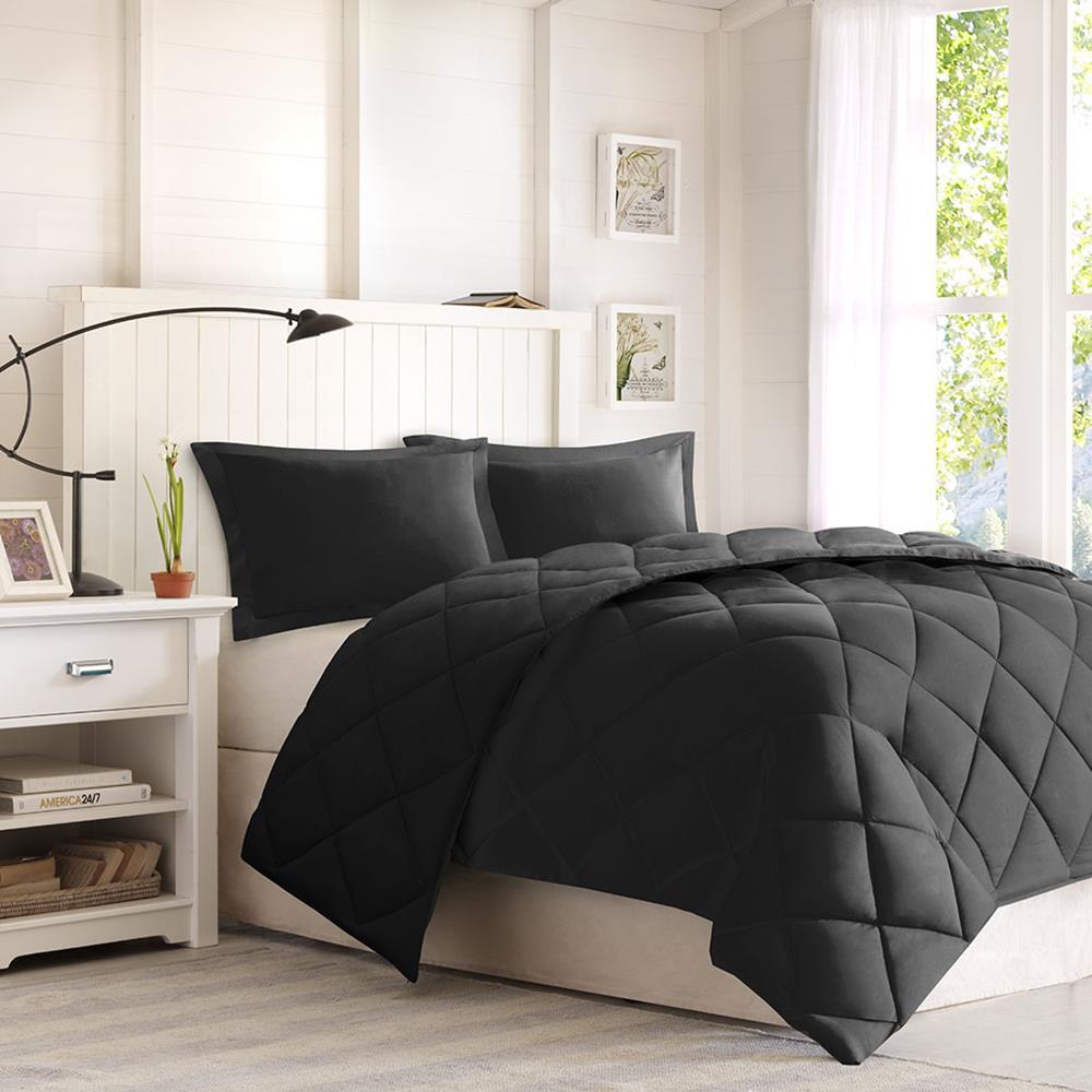 Madison Park Larkspur 3M Scotchgard Diamond Quilting Reversible Down Alternative Comforter Set King