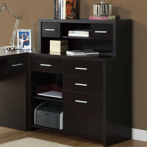 Monarch Specialties 7018 L Shaped Home Office Desk In Cappuccino