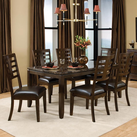 Standard Furniture Bella 7 Piece Dining Room Set w/ Faux Marble Top