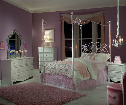 Standard Furniture Princess Canopy Bed In Pink Metal