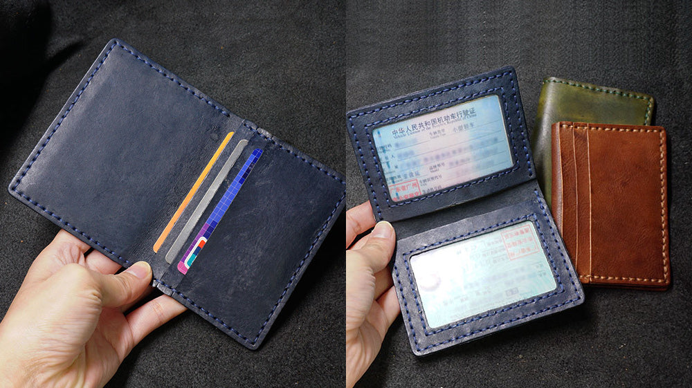 Handmade Leather ID Cards Front Pocket Wallet