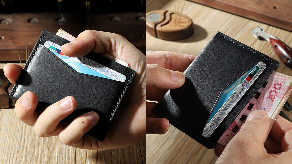 Handmade Leather Slim Card Holder Wallet