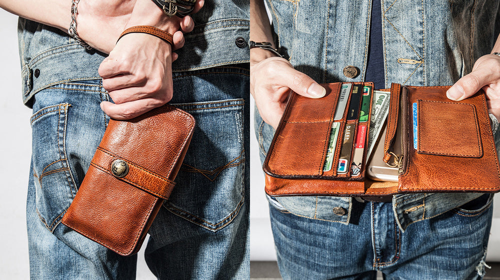 Leather Mens Slim Cards Holder Front Pocket Wallets Card Wallet for Me –  iwalletsmen