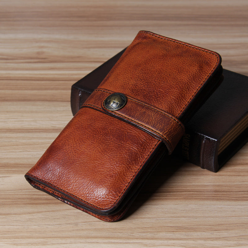 Men Vintage Leather Long Wallets for men