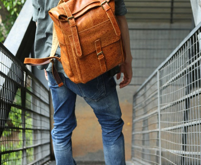 Cool Leather Mens Backpack Travel Backpacks Vintage Laptop Backpack fo ...