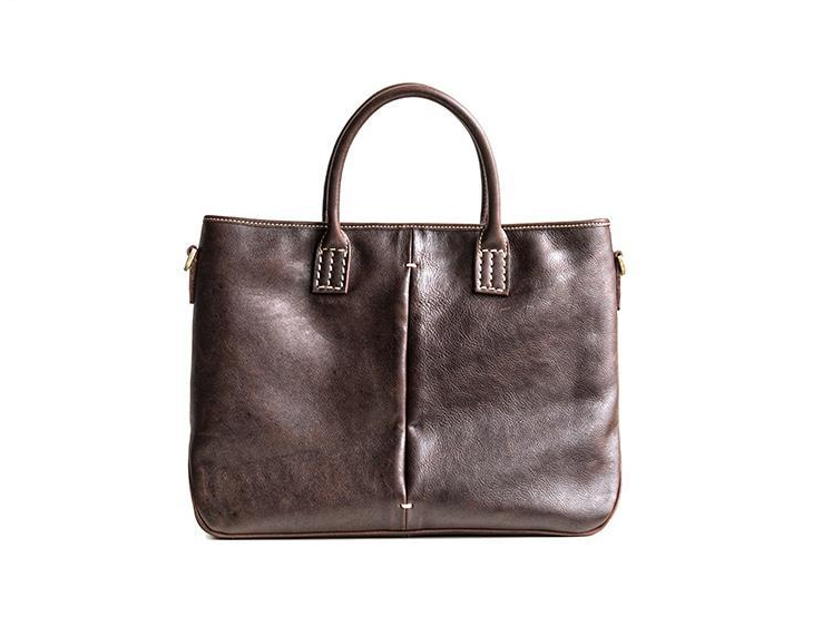 Genuine Leather Mens Briefcase Messenger Bag Laptop Bag Shoulder Bag f ...