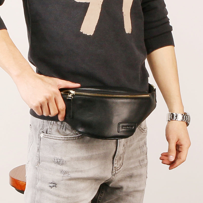 Leather Mens FANNY PACK MENS WAIST BAG 