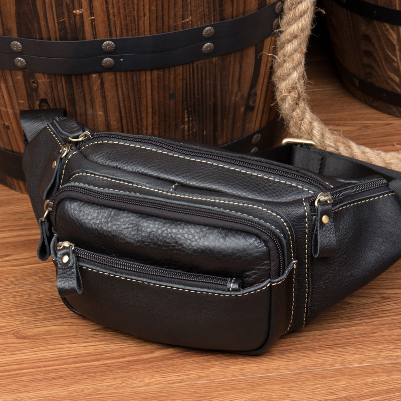 Vintage Leather Fanny Pack Mens Waist Bag Hip Pack Belt Bag Bumbag for ...