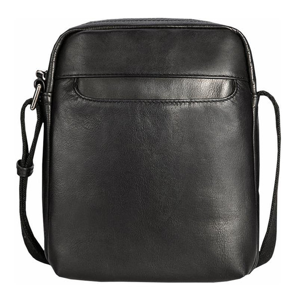 Black Cool Leather Mens Vertical Mini Courier Bag Postman Bag Black Me ...