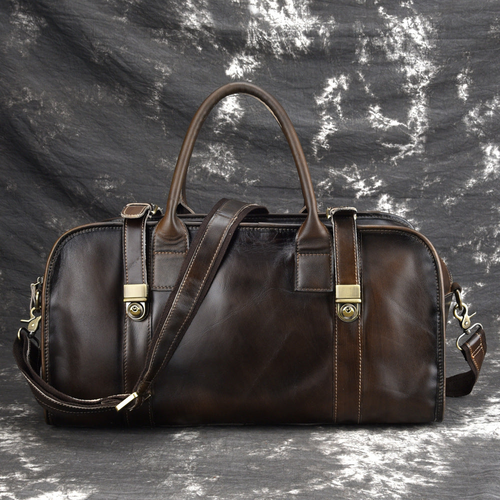 large leather overnight bag