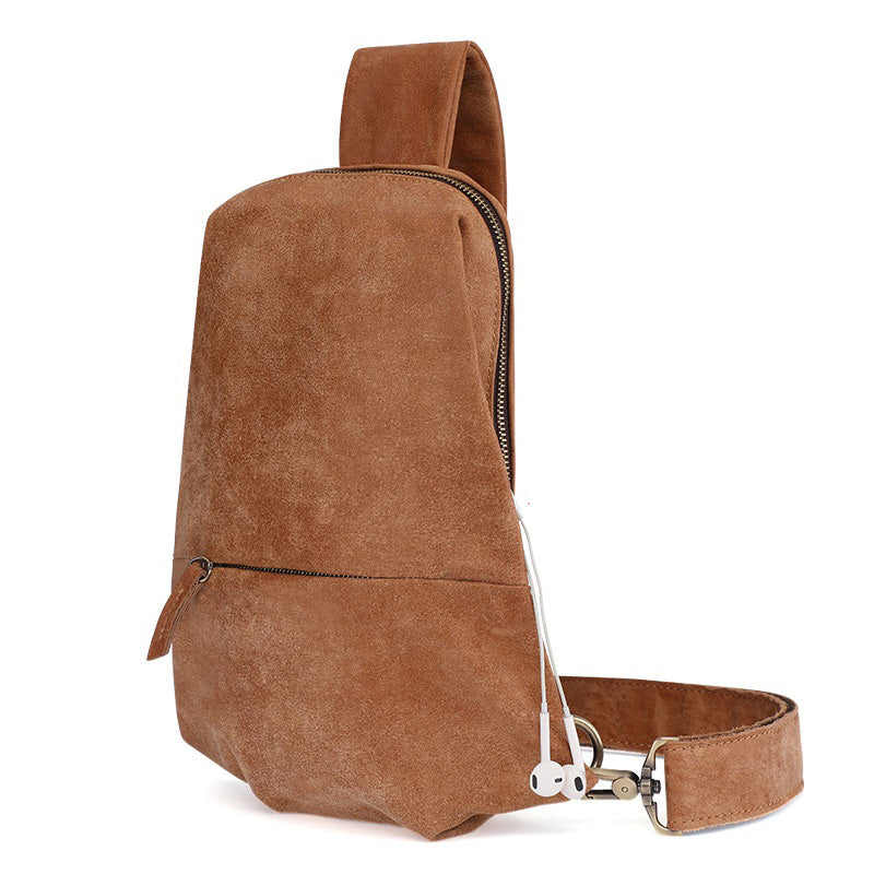 Cool Brown Leather Mens Sling Bag Sling Shoulder Bag Chest Bag Sling C – iwalletsmen