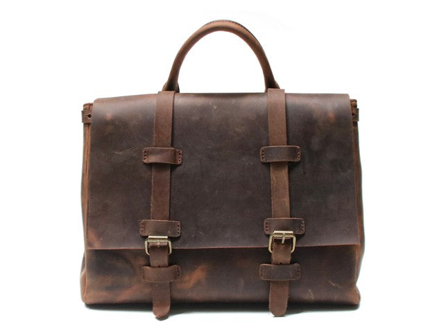 Vintage Leather Mens Briefcase Messenger Bag Handbag Shoulder Bag for ...