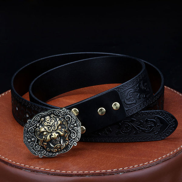 Handmade Genuine Custom Cool Leather Mens Leather Men Black Belt for M ...