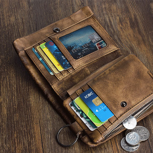 Handmade Mens Chain Biker Wallet Cool Short Leather Wallet Men Small W – iwalletsmen