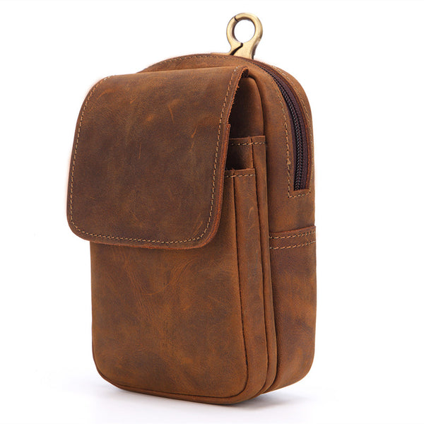 Cool Brown Leather Men's Cell Phone Holster Brown Belt Bag Belt Pouch ...
