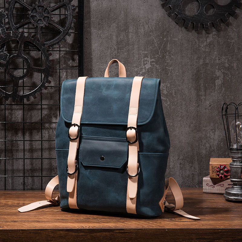 mens laptop backpack leather