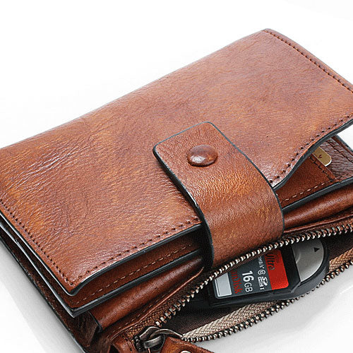 Handmade Mens Cool Short Leather Wallet Men Small Slim Wallets Bifold – iwalletsmen