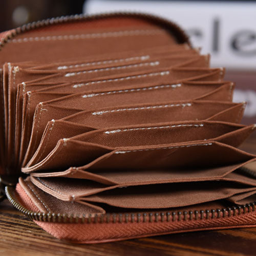 Handmade Mens Cool billfold Leather Wallet Men Small Card Wallets Zipp ...