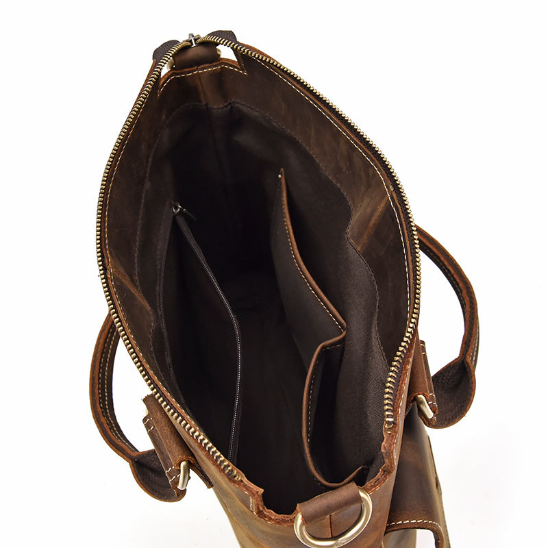 Brown Leather Mens Vintage Work Bag Handbag Briefcase Shoulder Bags Bu ...