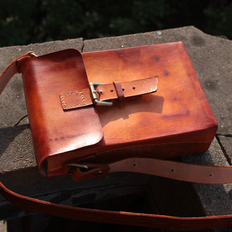 mens vintage leather shoulder bag