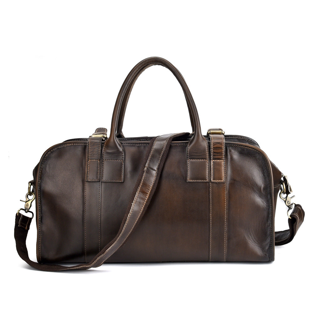 Casual Vintage Leather Men's Large Weekender Bag Travel Bag Overnight ...