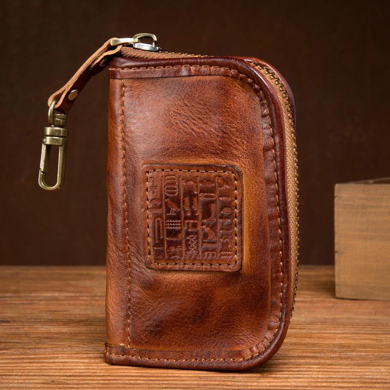 small mens leather key holder 4 hook