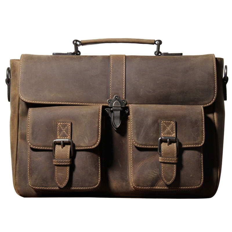 Handmade Leather Mens Cool Messenger Bag Work Bag Backpack Travel Bag ...