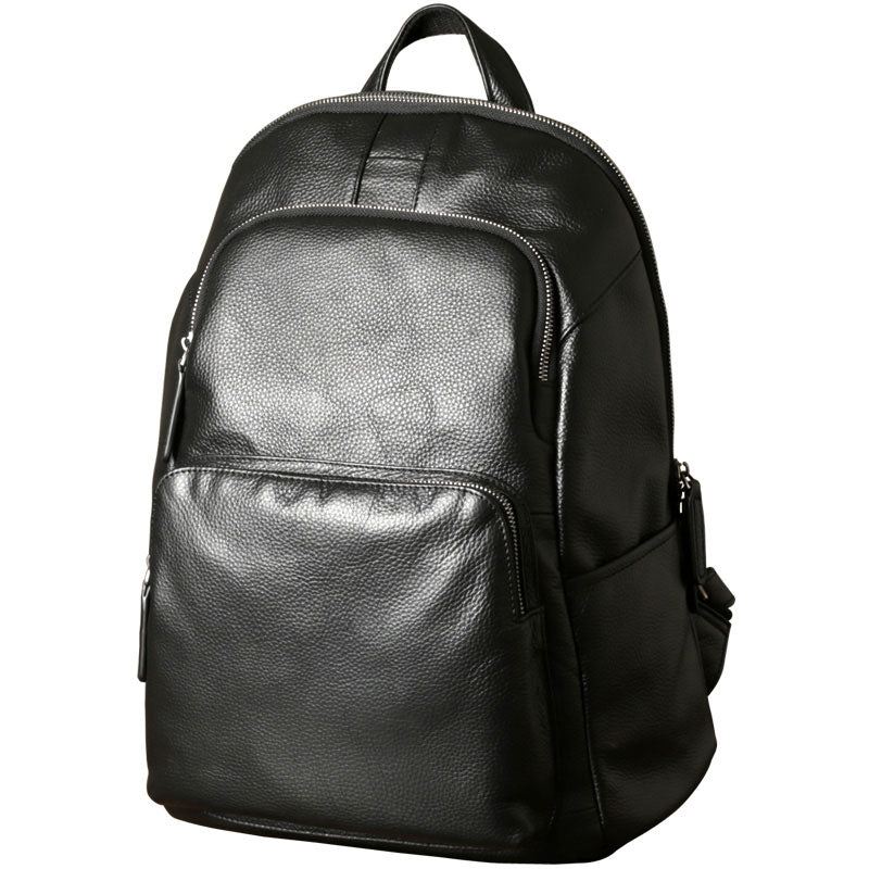 Genuine Leather Mens Cool Backpack Sling Bag Large Black Travel Bag Hi ...