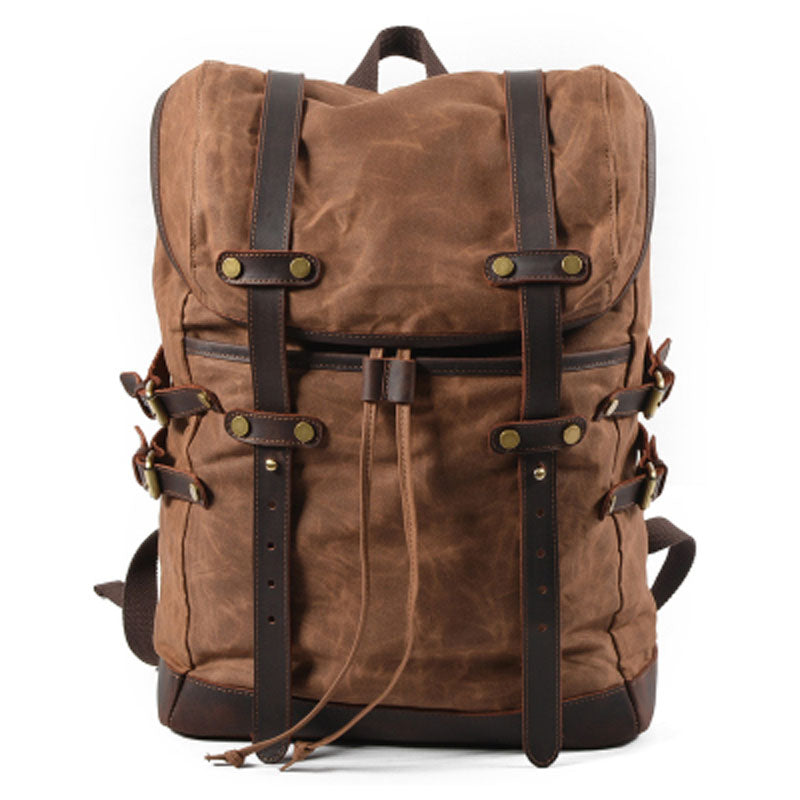 Waxed Canvas Mens Travel Backpack Canvas Hiking Backpack Canvas Backpa ...