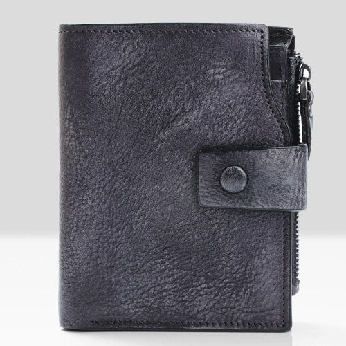 Handmade Mens Cool Short Leather Wallet Men Small Slim Wallets Bifold – iwalletsmen