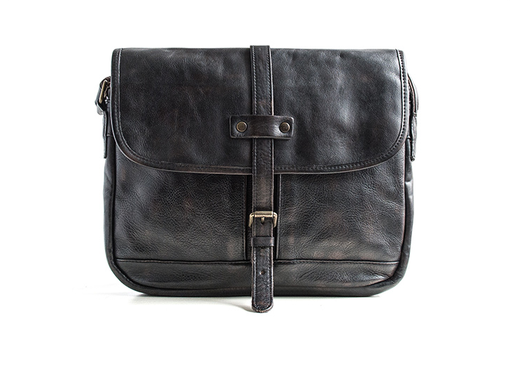 Genuine Leather Mens Cool Messenger Bag iPad Bag Chest Bag Bike Bag Cy ...