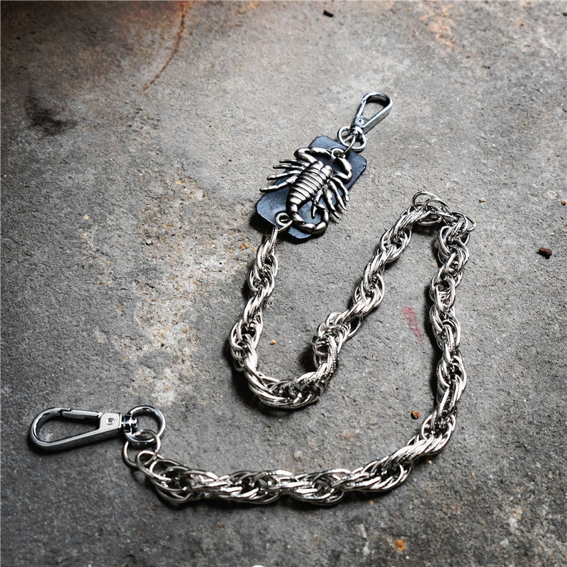 Badass Men's Silver Scorpion Long Pants Chain Punk Biker Wallet Chain ...