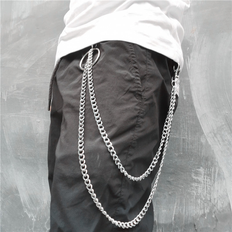 Badass Punk Mens Long Two Layer Pants Chain Long Wallet Chain For Men ...