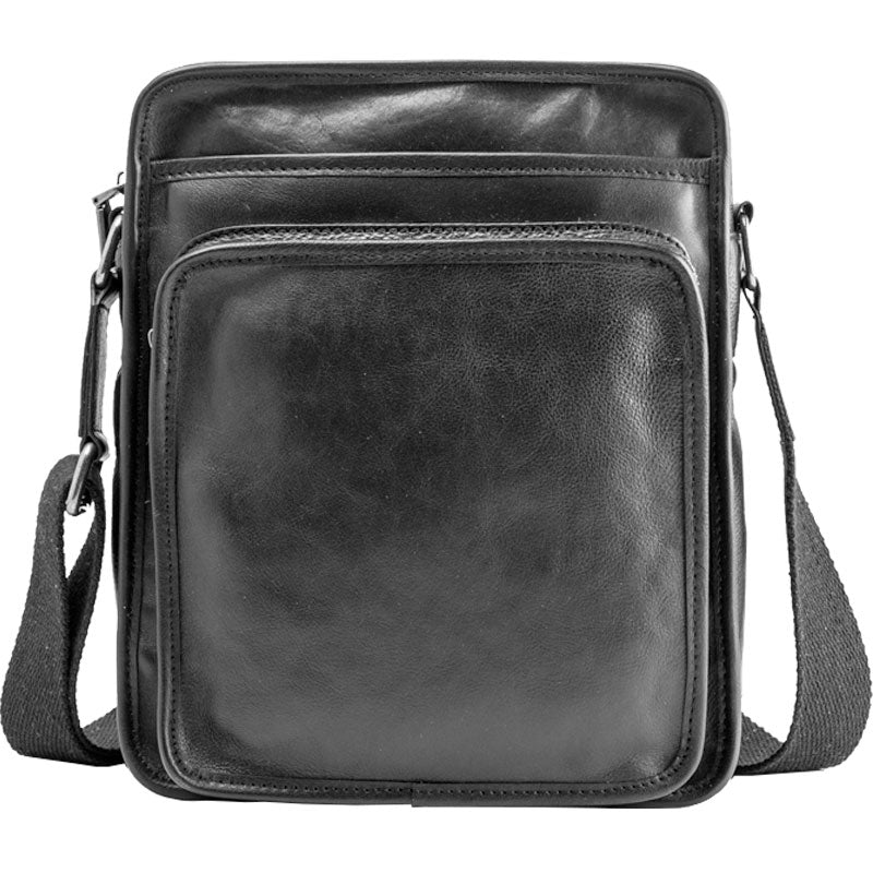 Cool Black Small Leather Mens Shoulder Bags Messengers Bag for Men ...